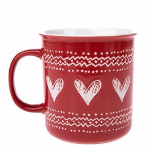 Cană ceramică de Crăciun Inimă de Crăciun I roșu , 710 ml imagine