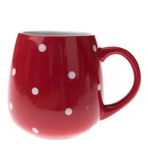 Cană din ceramică Buline 520 ml, roșu imagine