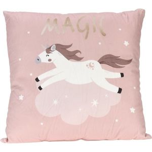 Pernă pentru copii Unicorn dream roz, 40 x 40 cm imagine