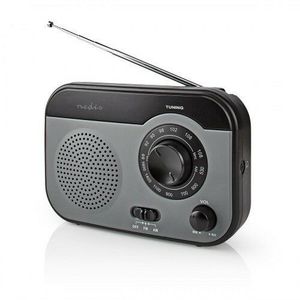 Radio portabil Nedis RDFM1340 AM/FM, gri/negru imagine
