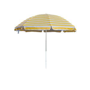Umbrelă de plajă Happy Green cu dungi galbene, 230 cm imagine