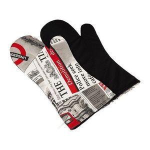 Bellatex Mănuși pentru grătar Ziar roșu/negru , 22x 46 cm, 2 buc. imagine