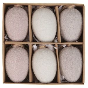 Set de ouă de Paște artificiale pentru agățatgri, 6 buc imagine