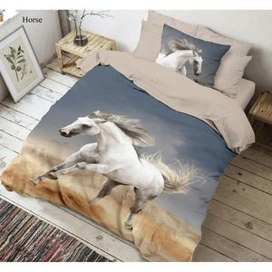 Lenjerie de pat din bumbac Kvalitex Horse 3D , 140x 200 cm, 70 x 90 cm imagine