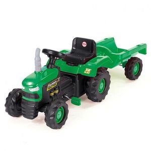 Tractor cu pedale și remorcă pentru copii Dolu, verde imagine