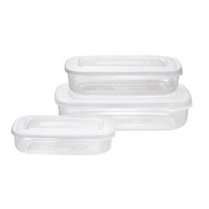 Set de recipiente de plastic Tontarelli din 3 piese, alb imagine
