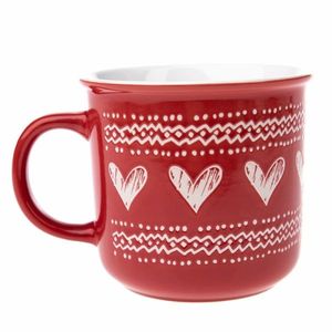Cană ceramică de Crăciun Inimă de Crăciun II roșu, 450 ml imagine