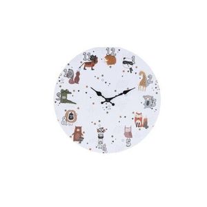 Ceas de perete pentru copii Hatu Animals, 33 cm, alb imagine