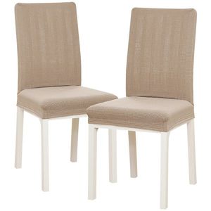 Husă multielastică de scaun 4Home Magic clean bej, 45 - 50 cm, set 2 buc. imagine