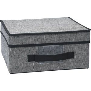 Cutie cu capac textilă pentru depozitare, gri închis imagine