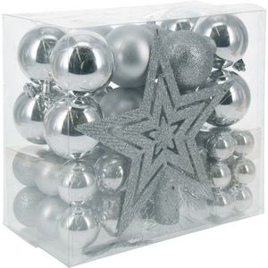 Set de ornamente de Crăciun Trim 54 buc, argintiu imagine
