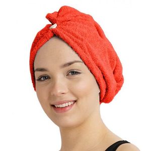 Turban de păr din terry cu uscare rapidă roșu imagine