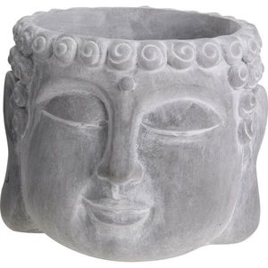 Mască de ghiveci de flori Buddha, gri beton, 16 x 12, 5 x 16 cm imagine