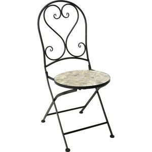 Set de scaune pliabile bistro Mozaic, metal/ceramică, 2 buc. imagine