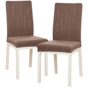 Husă scaun multielastică 4Home Magic clean maro, 45 - 50 cm, set 2 buc. imagine