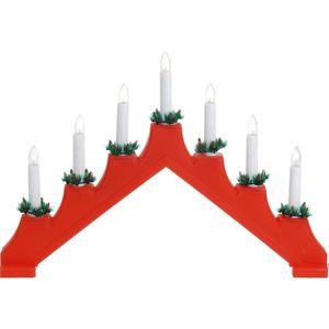 Sfeşnic de Crăciun Candle Bridge, roşu, 7 LED imagine