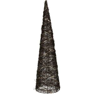 Decorațiune de Crăciun LED Cone Browee maro închis, 20 LED, 12 x 40 cm imagine