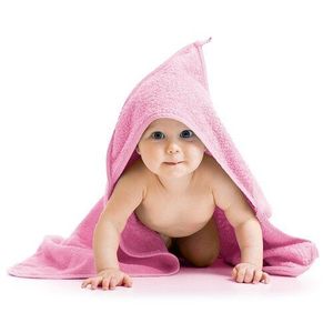 Prosop cu glugă pentru bebeluși, roz, 80 x 80 cm imagine