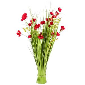 Buchet de flori artificiale de pajiște 80 cm, roșu imagine