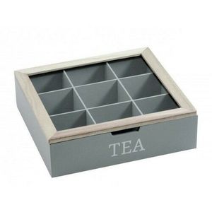Cutie pentru pliculețe de ceai EH 24 x 24 x 7 cm, gri imagine