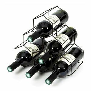 Suport Compactor pentru 6 sticle de vin, 28 x 28 x 4, 5 cm, oțel mat imagine