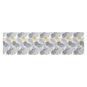 Traversă de masă Frunze pe alb, 150 x 40 cm imagine