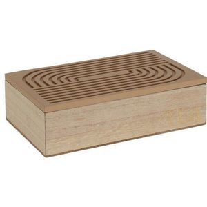 Cutie din lemn pentru pliculețe de ceai Ribbon, 24 x 7 x 16 cm, maro deschis imagine