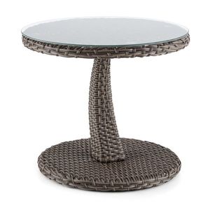 Blumfeldt Tabula, masă, 50 cm, sticlă, poliuretan, aluminiu, maro imagine