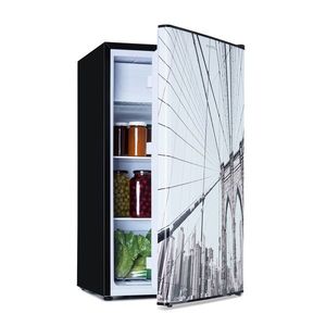 Klarstein CoolArt, 79L, combinație de frigider cu congelator, EEK F, congelator 9l, ușă de design imagine