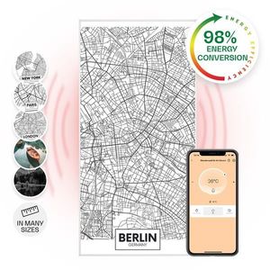 Klarstein Wonderwall Air Art Smart, încălzitor cu infraroșu, harta orașului Berlin, 60 x 120 cm, 700 W imagine