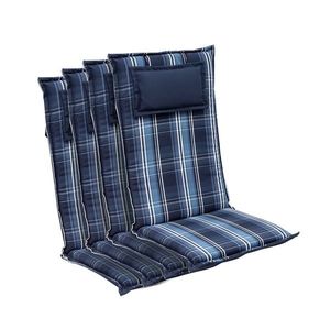 Blumfeldt Donau, pernă, pernă pentru scaun, spătar înalt, pernă scaun de grădină, poliester, 50 × 120 × 6 cm, 4 × pernă imagine