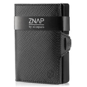 Slimpuro ZNAP, portofel subțire, 12 cărți, compartiment pentru monede, 8, 9 × 1, 8 × 6, 3 cm (L × Î × l), protecție RFID imagine