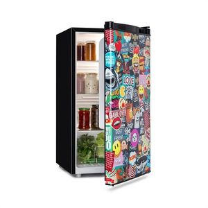 Klarstein Cool Vibe, frigider, F, 90 l, Concept VividArt, stil mango, negru imagine