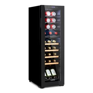 Klarstein Bovella 27 Duo +, frigider pentru vin cu două zone, 50l, 18 sticle, ușă din sticlă imagine
