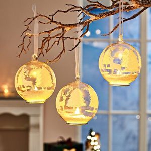 Atârnând minge de sticlă cu lumânare LED imagine
