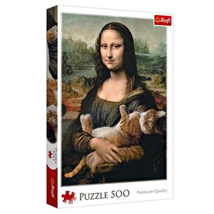 Puzzle 500 de piese "Mona Lisa și pisica" imagine