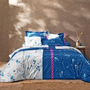 Lenjerie de pat cu imprimeu floral Kimori, policotonă imagine