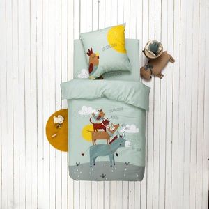 Lenjerie de pat pentru copii Cocorico imprimeu, bumbac imagine
