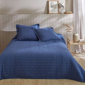 Cuvertură de pat matlasată de culoare solidă cu design geometric imagine