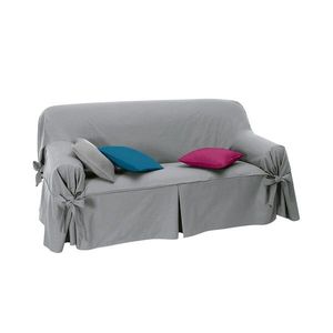 Husă din bumbac de culoare solidă cu legătură pentru canapea și fotoliu, lenjerie bachette imagine