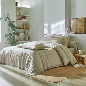 Lenjerie de pat din dantelă de culoare solidă și tifon de bumbac imagine