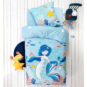 Lenjerie de pat pentru copii cu motiv Doris the Mermaid, pentru 1 persoană, bumbac, pentru 1 persoană imagine