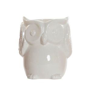 Vaza Owl din portelan alb 12 cm imagine