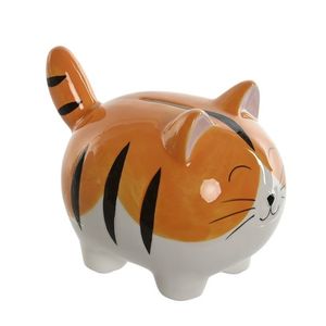 Pusculita Tiger din ceramica portocaliu 16x11x13 cm imagine