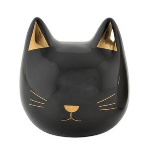 Pusculita Fancy Kitty din ceramica negru 11x9x11.5 cm imagine