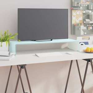 vidaXL Stativ TV/Suport monitor, sticlă, verde, 80 x 30 x 13 cm imagine