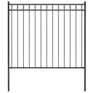 vidaXL Gard de grădină, negru, 1, 7 x 1, 5 m, oțel imagine