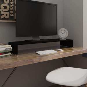 vidaXL Stand TV/Suport monitor din sticlă, 100x30x13 cm, negru imagine