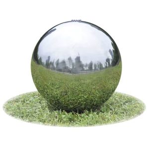 vidaXL Fântână sferică de grădină cu LED-uri, 30 cm, oțel inoxidabil imagine