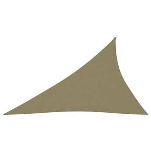 Parasolar din țesătură oxford, triunghiular, 5 x 5 x 5 m, bej imagine